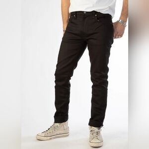 Nudie Jeans Slim Straight Black Denim - W32 L32